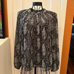 J Crew Smocked Blouse-Sz L